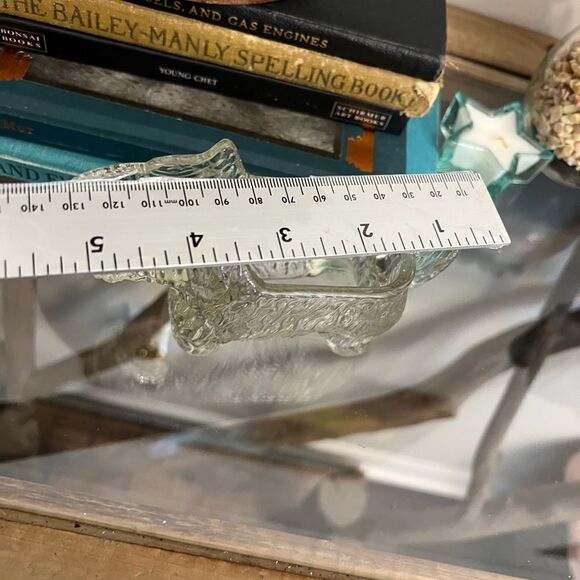 DEPRESSION GLASS  CRYSTAL SCOTTISH TERRIER SCOTTIE DOG OPEN CANDY DISH. - Picture 6 of 6